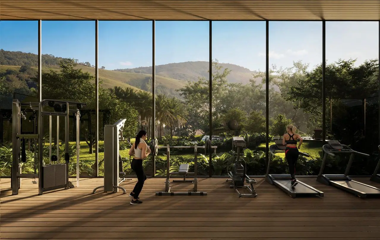 Academia com vista para a Serra da Mantiqueira